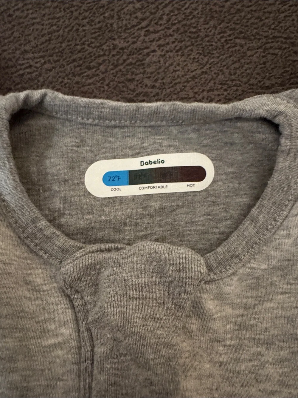 Grey Baby Sleep Sack with Front Zipper